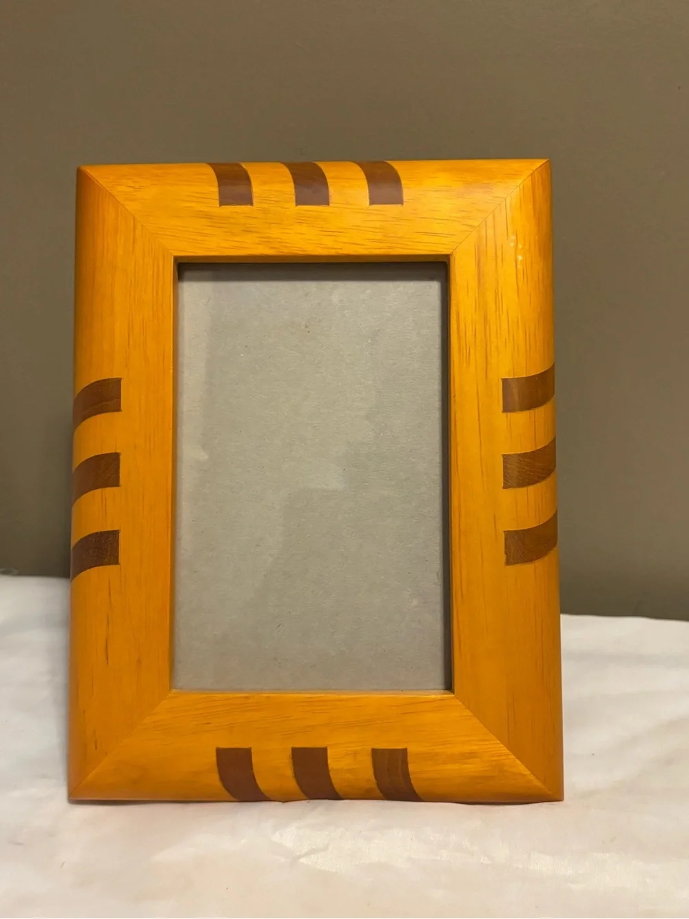 Yellow Wood Accent Photo Frame with Brown Inlay - Home Accents